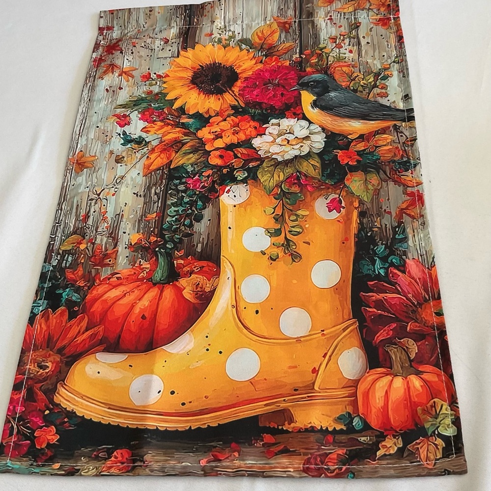Colorful Autumn Boot Garden Flag